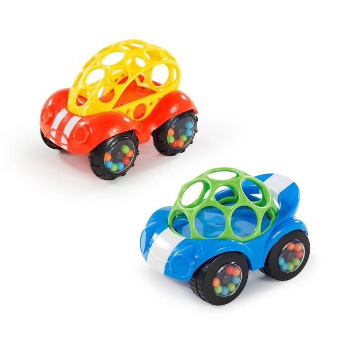 Bright Starts Oball Rattle & Roll Toy, Develops Motor Skills, Soft Material