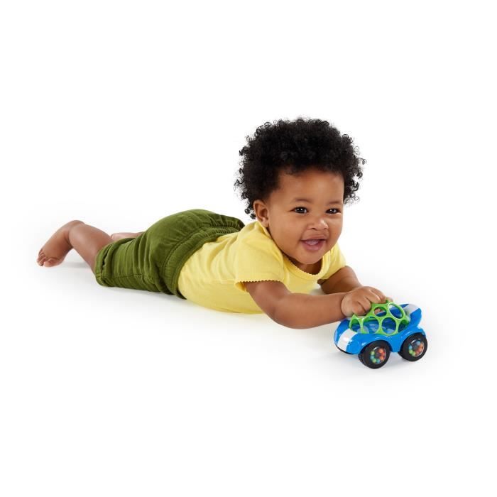 Bright Starts Oball Rattle & Roll Toy, Develops Motor Skills, Soft Material