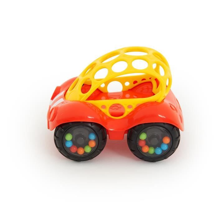 Bright Starts Oball Rattle & Roll Toy, Develops Motor Skills, Soft Material