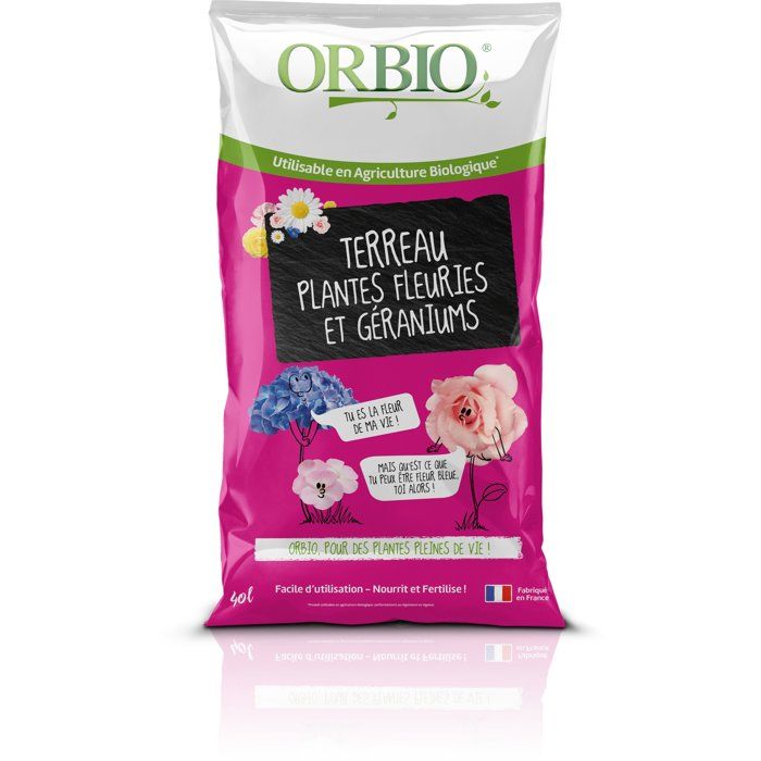 ORBIO Flower Potting Soil 40 L - Enriched Substrate for Abundant Blooms