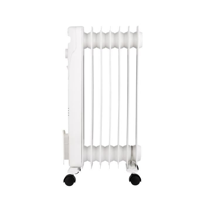 OCEANIC 1500W Oil-Filled Electric Radiator - 3 Power Settings - 7 Elements - White - Portable