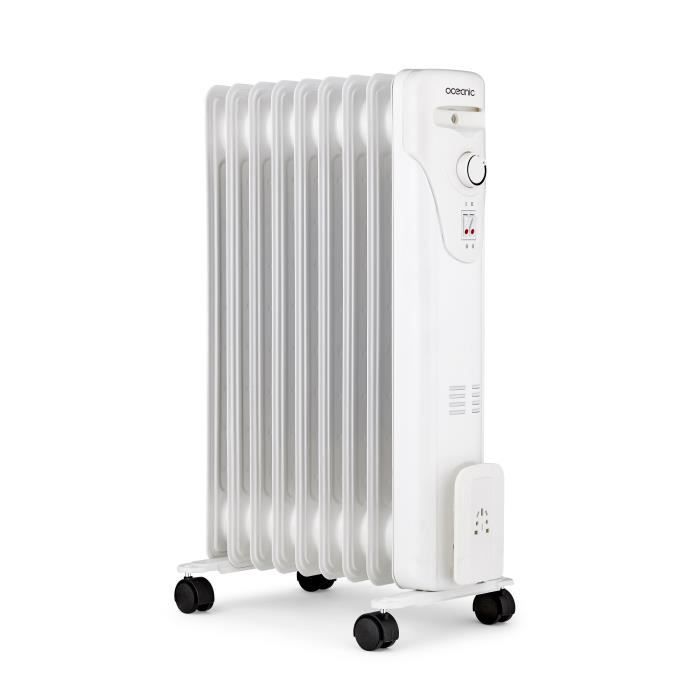 Electric oil-filled radiator - 2000 Watts - OCEANIC - 3 power settings - 9 elements - Portable - White