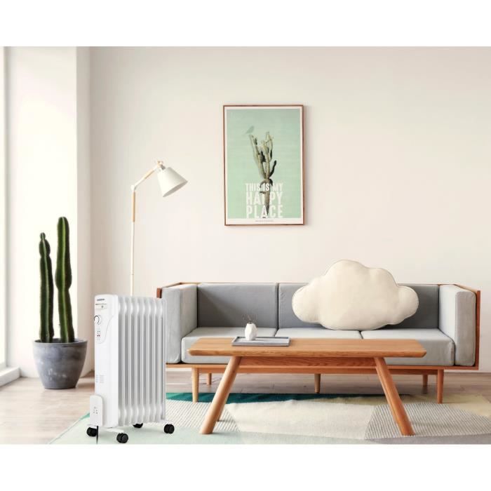 Electric oil-filled radiator - 2000 Watts - OCEANIC - 3 power settings - 9 elements - Portable - White