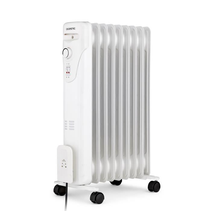 Electric oil-filled radiator - 2000 Watts - OCEANIC - 3 power settings - 9 elements - Portable - White