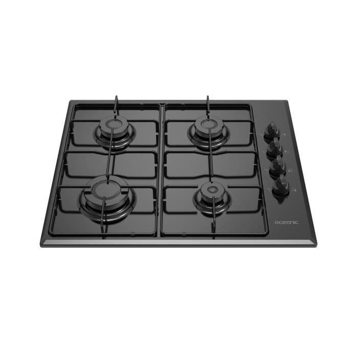 OCEANIC Gas Hob - 4 Burners - 58 x 51 cm - Black Enamel 4-burner