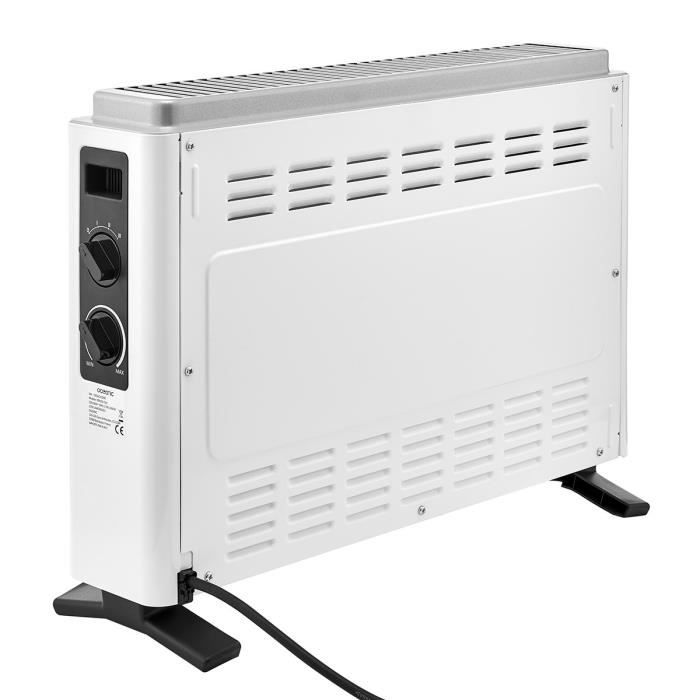 OCEANIC Electric Convector Heater - 2000W - 3 Power Settings - Portable - White