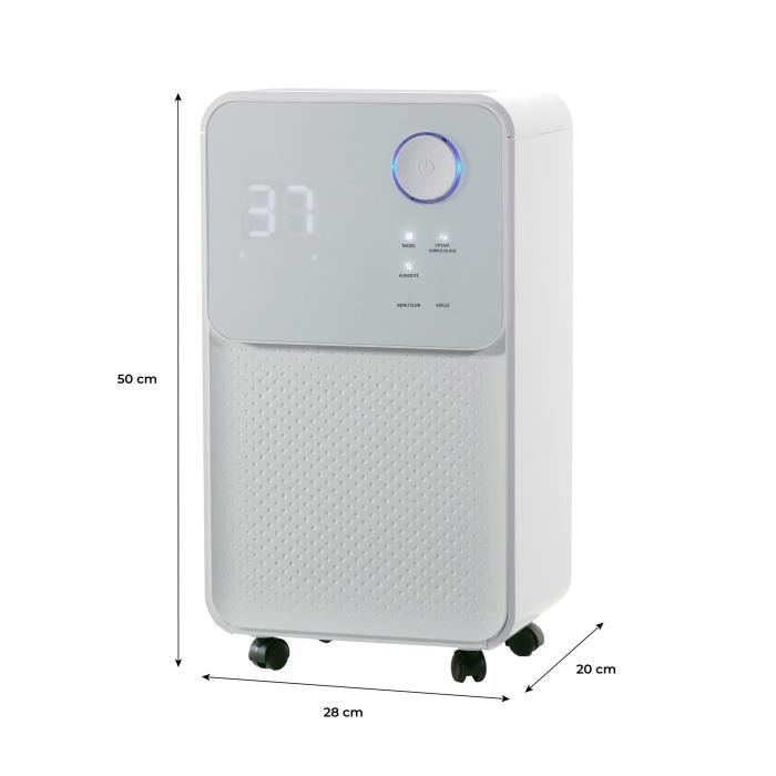 OCEANIC Electric Dehumidifier - 12 Liters/Day Extraction - Clothes Dryer Function - LED Display