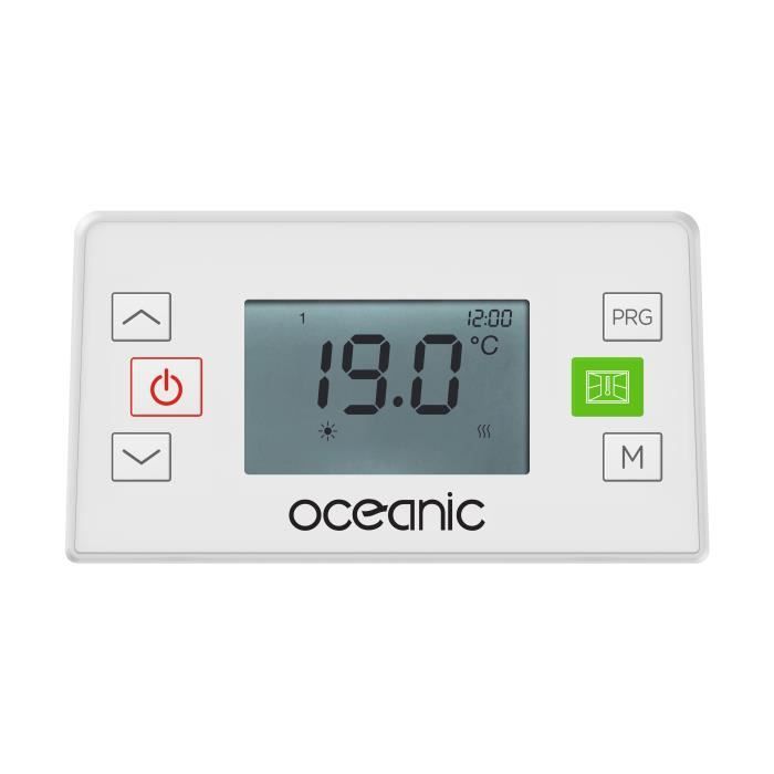 OCEANIC Rubis 1000W Ceramic Dry Inertia Electric Radiator - Curved Design - White - NF