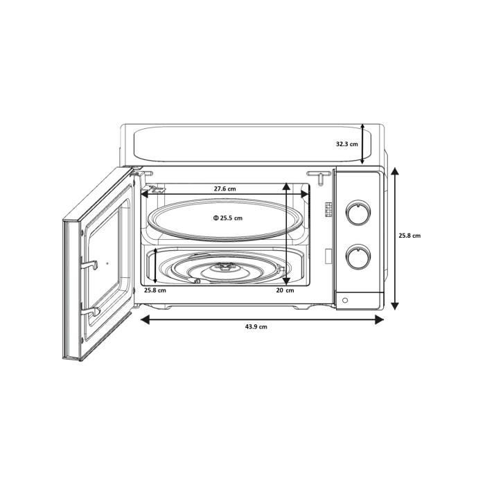 OCEANIC OCAMO20B12 Microwave - 20 L - Black - Single Function