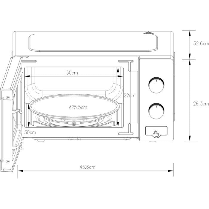 OCEANIC MO20S Microwave - 20 L - 700W - Silver L45x H24 P32