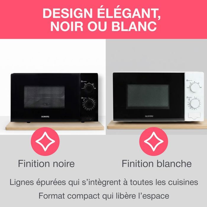 Micro-ondes OCEANIC MO20W11 Blanc 45,4 x H26,1 x P32,6 cm - 20L