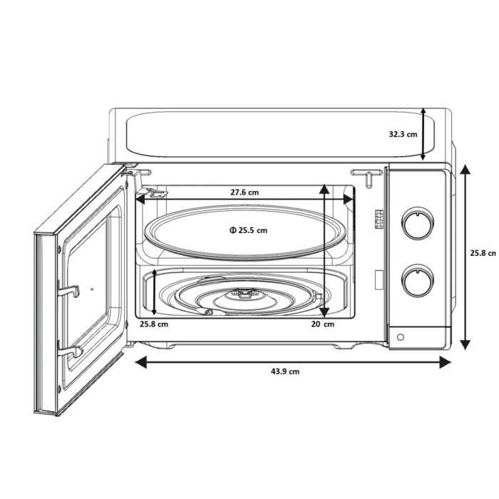 OCEANIC OCEAMO20W12 Microwave - 20 L - White