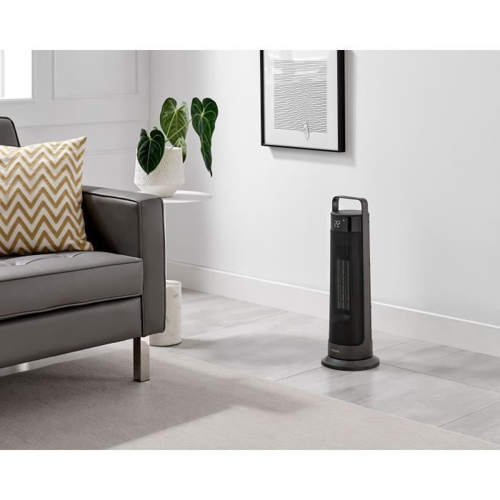 Oscillating fan heater - Ceramic - OCEANIC - 2000 W - Remote control - Black