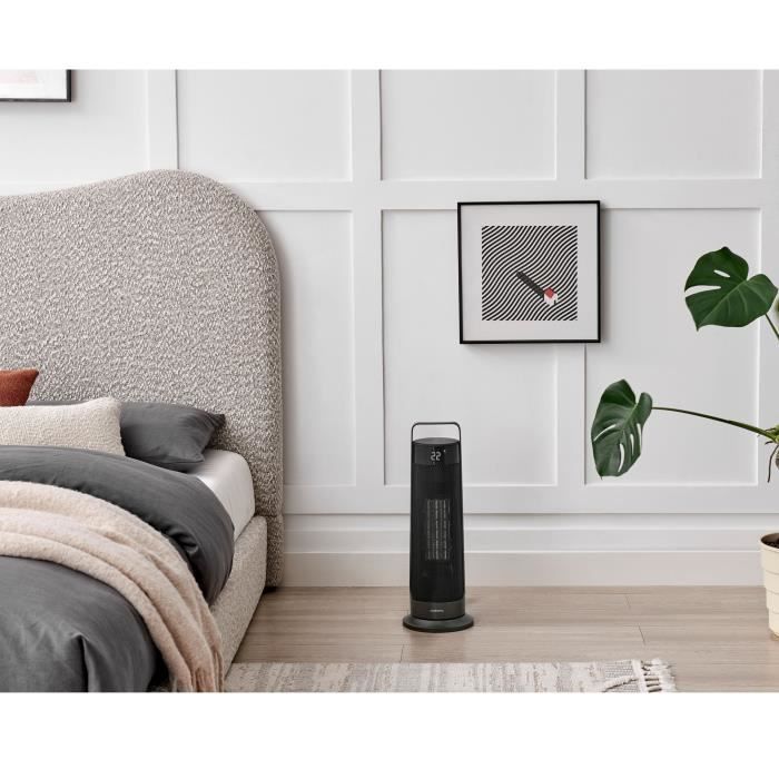 Oscillating fan heater - Ceramic - OCEANIC - 2000 W - Remote control - Black