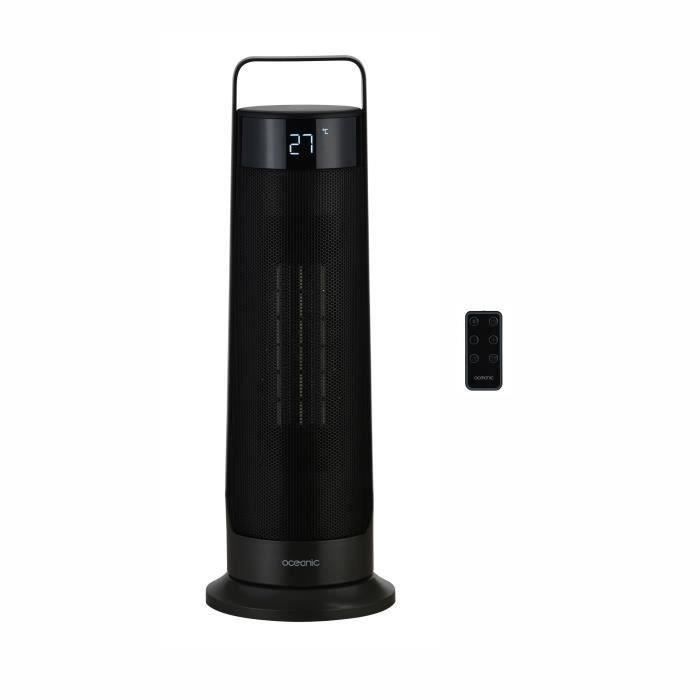 Oscillating fan heater - Ceramic - OCEANIC - 2000 W - Remote control - Black