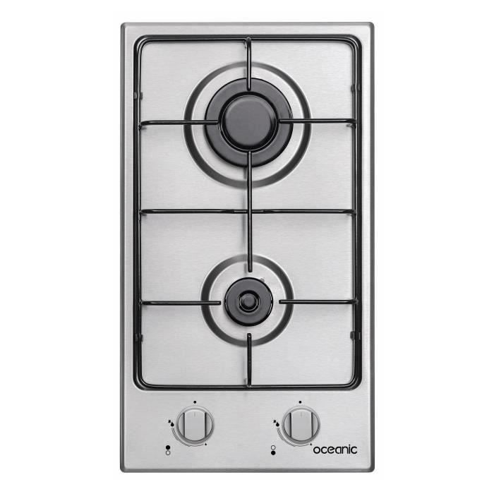 OCEANIC Gas Hob - 2 Burners - 20 cm - Stainless Steel