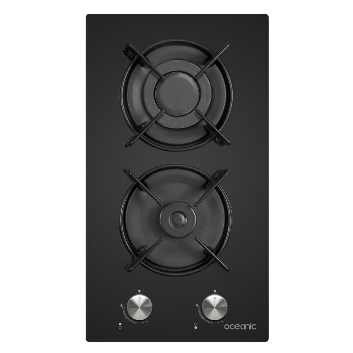 OCEANIC Gas Domino - 2 Burners - 29 x 52 cm - Black