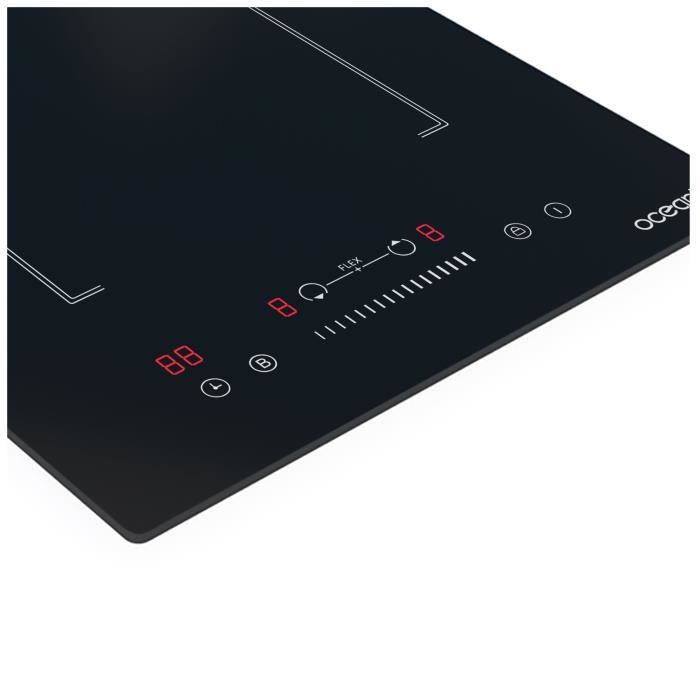 OCEANIC Induction Hob - OCEATI2Z2BF - 2 Cooking Zones - 3600W - Black