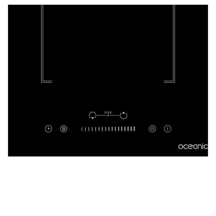 OCEANIC Induction Hob - OCEATI2Z2BF - 2 Cooking Zones - 3600W - Black