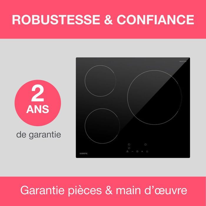 OCEANIC Induction Hob - OCEATI3Z7B - 3 Cooking Zones - 5500W 3-burner