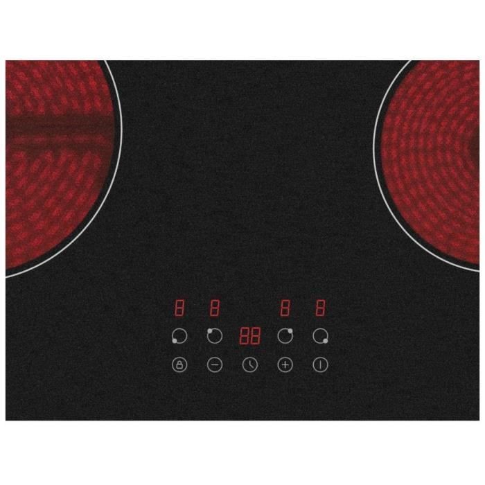OCEANIC Ceramic Hob - 4 Burners - 59 x 52 cm - Black