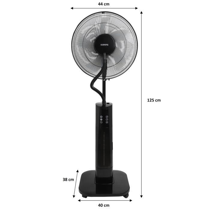 OCEANIC 2-in-1 Pedestal Misting Fan - Ø44 cm - 70W - 2 L - Remote Control - Timer