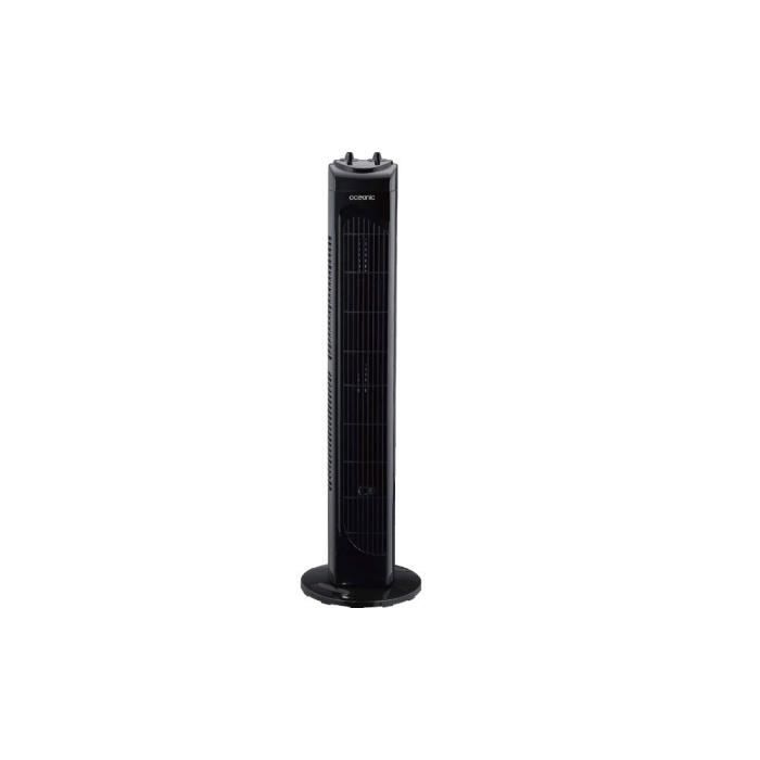 OCEANIC Column Fan - 45W - Height 78 cm - 3 Speeds - Oscillating - Black