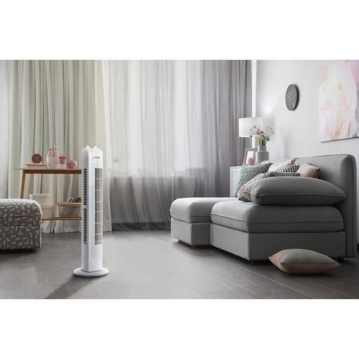 OCEANIC Column Fan - 45W - Height 78 cm - 3 Speeds - Oscillating - White
