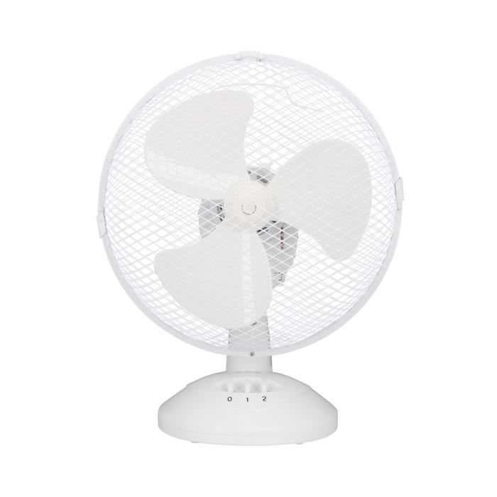 OCEANIC Table Fan - 30W - 23 cm - 2 Speeds - Oscillating - White