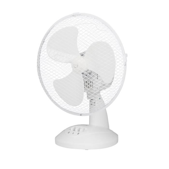 OCEANIC Table Fan - 30W - 23 cm - 2 Speeds - Oscillating - White