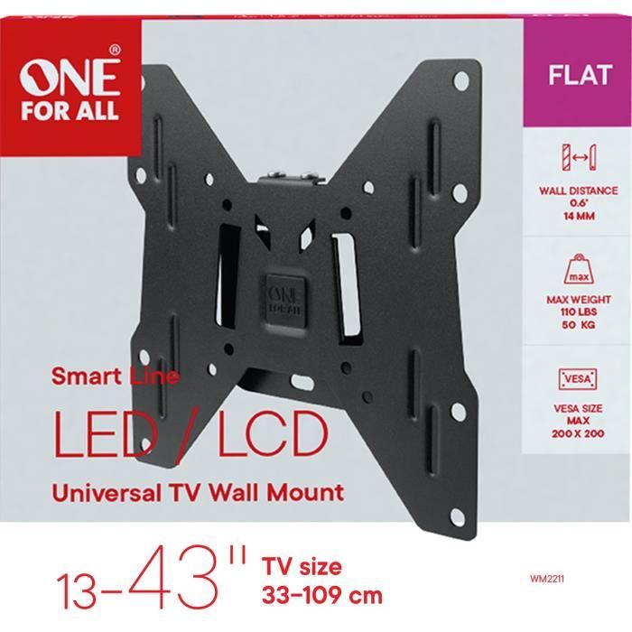 ONE FOR ALL Wall Mount for TV - 13" to 43" - WM2211 50kgs