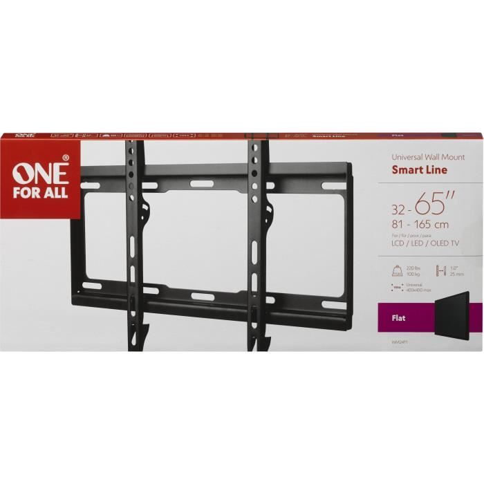 ONE FOR ALL WM2411 TV Wall Mount for 32-65" (81-165 cm) - Max Weight 100 kg - 25 mm from Wall