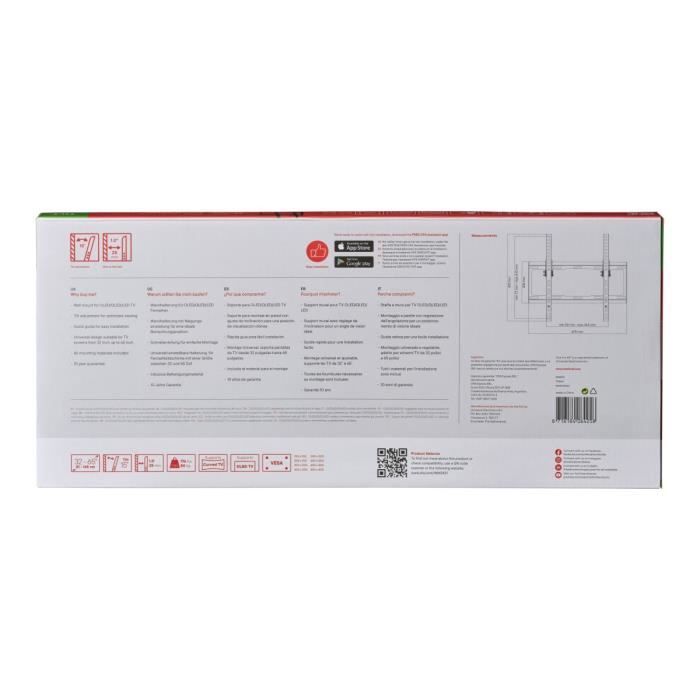 ONE FOR ALL WM2421 Wall Mount for 32-65" (81-165 cm) TVs - 15° Tilt - Black