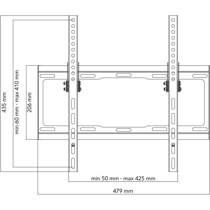 ONE FOR ALL WM2421 Wall Mount for 32-65" (81-165 cm) TVs - 15° Tilt - Black
