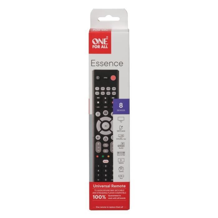 ONE FOR ALL Universal Remote Control - URC1282 - Essence Basic 8in1