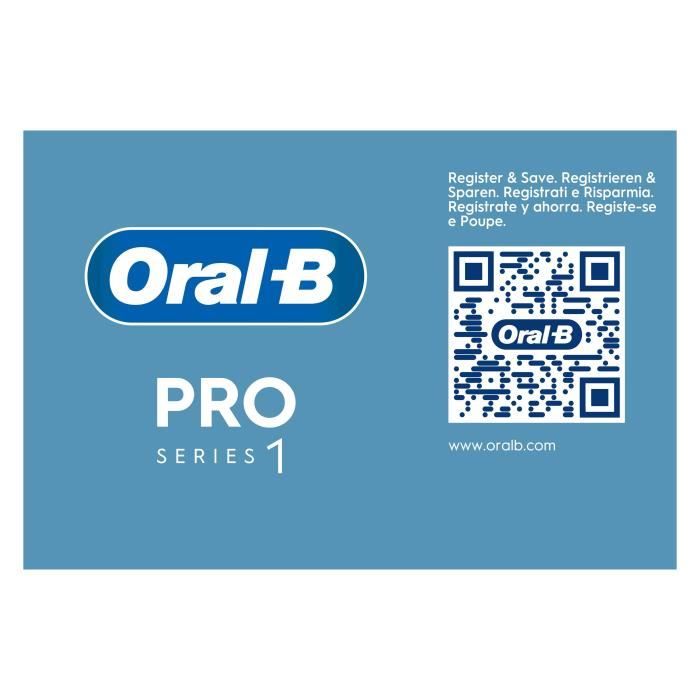 Oral-B Pro Series 1 Brosse a dents électrique bleue, Sensitive Clean, 1 Brossette, Capteur de pression pour protéger les gencives