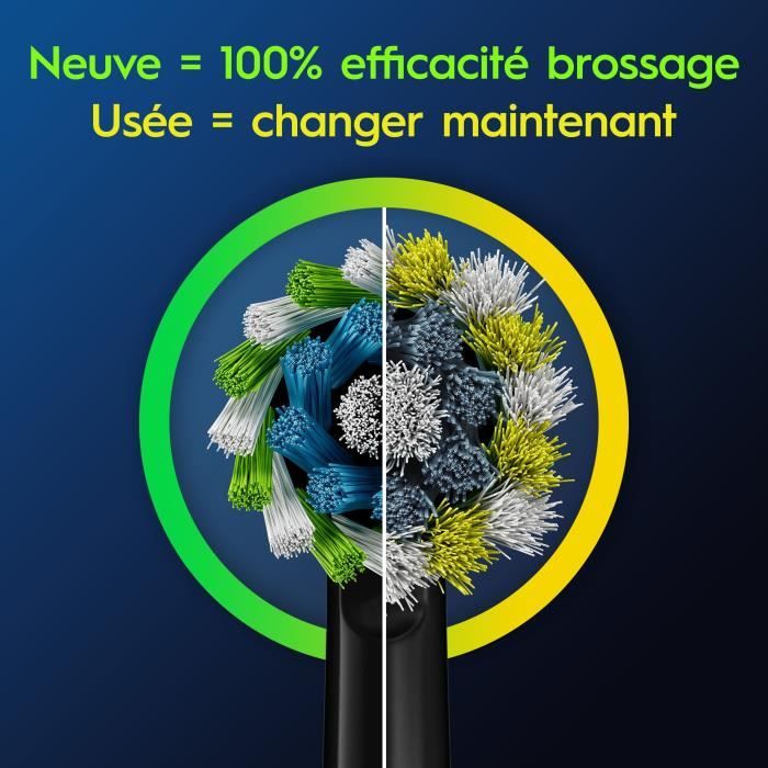 Oral-B Cross Action Pro Brush Heads, Pack of 8, Black