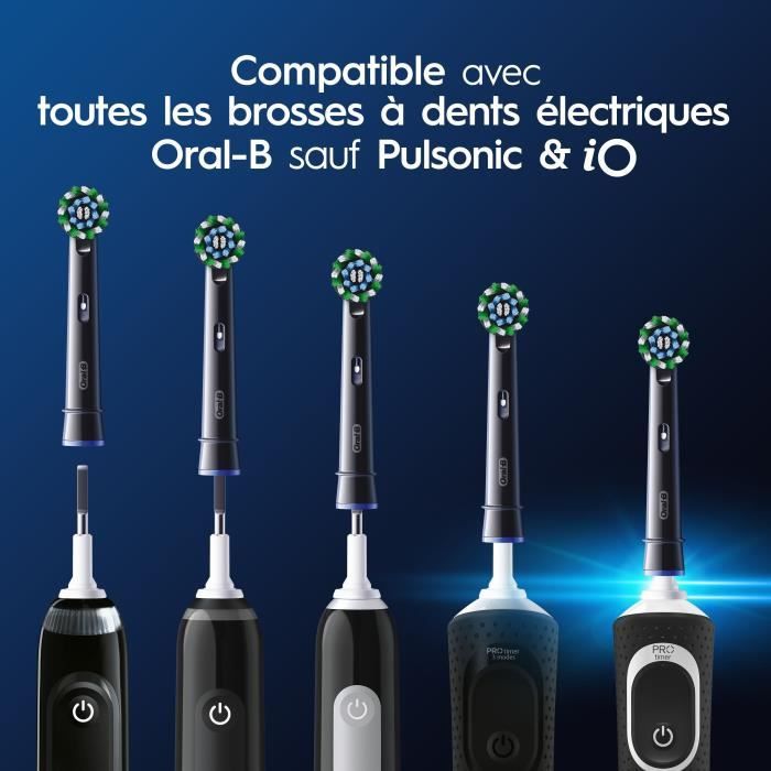 Oral-B Cross Action Pro Brush Heads, Pack of 8, Black