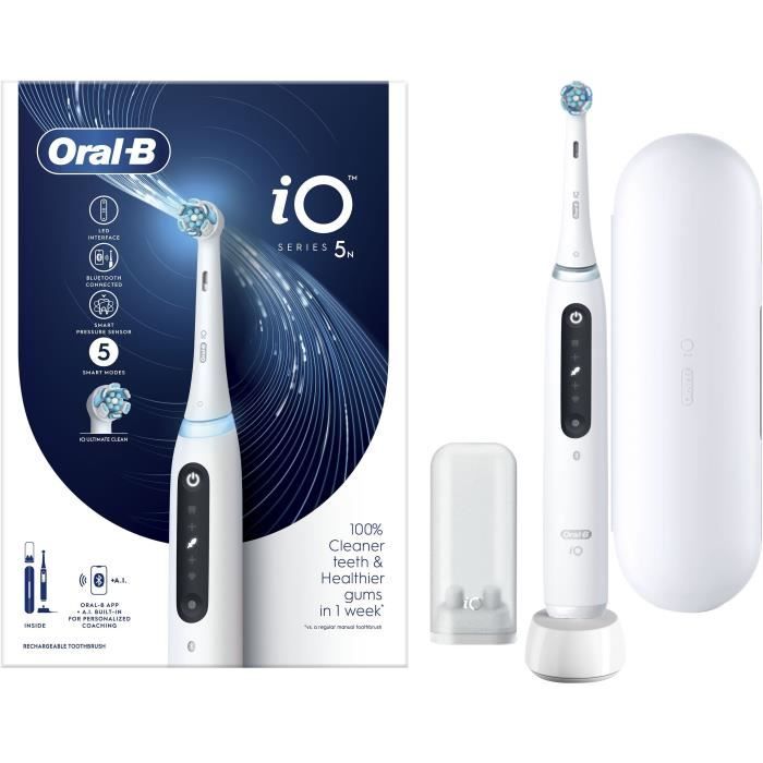 Oral-B Electric Toothbrush - iO5n Quite - White + Travel Case