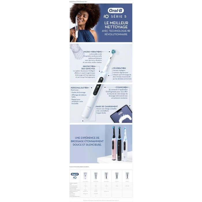 Oral-B Electric Toothbrush - iO5n Quite - White + Travel Case