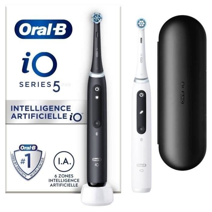 Oral-B iO 5 Electric Toothbrush - Black and White - 2 Brush Heads