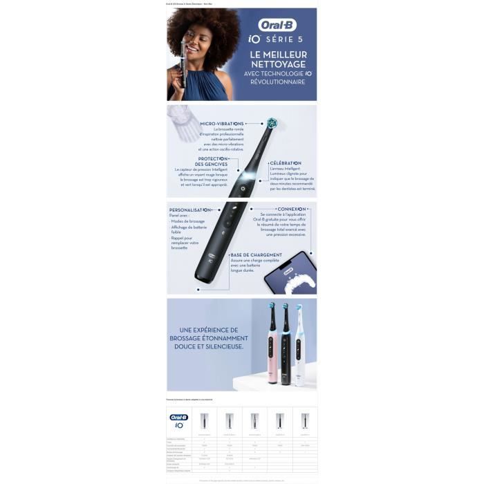 Oral-B iO 5 Electric Toothbrush - Black and White - 2 Brush Heads