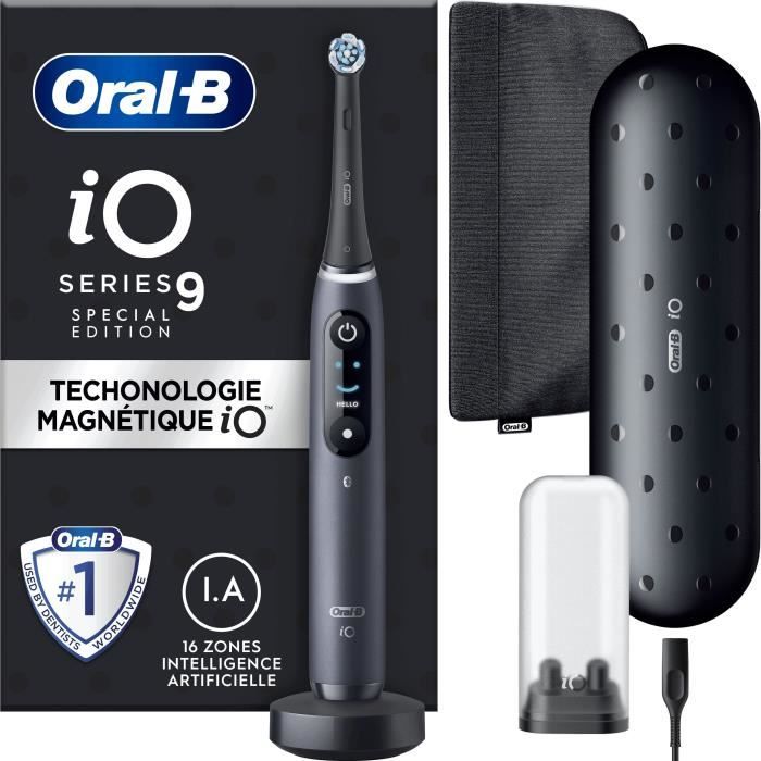 Oral-B iO 9 Electric Toothbrush - Black - 1 Brush Head - Travel Case