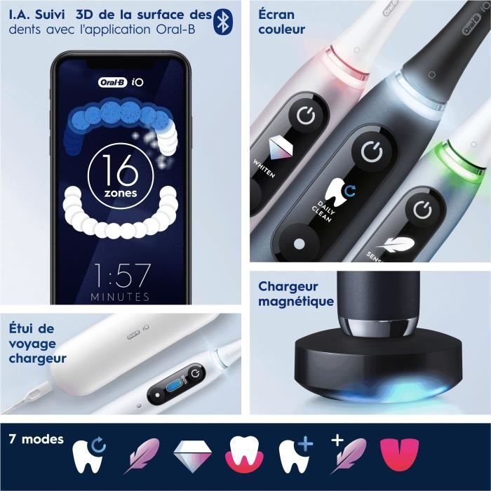 Oral-B iO 9 Electric Toothbrush - Black - 1 Brush Head - Travel Case