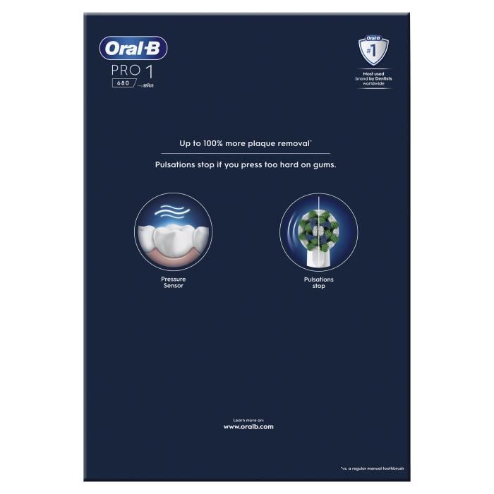 Oral-B Pro Series 1 Electric Toothbrush Duo Pink and Black, 3D Cleaning, 2 Brush Heads, 1 Charger