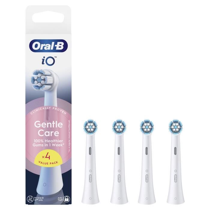 ORAL-B iO Gentle Care Toothbrush Refills, Pack of 4, White