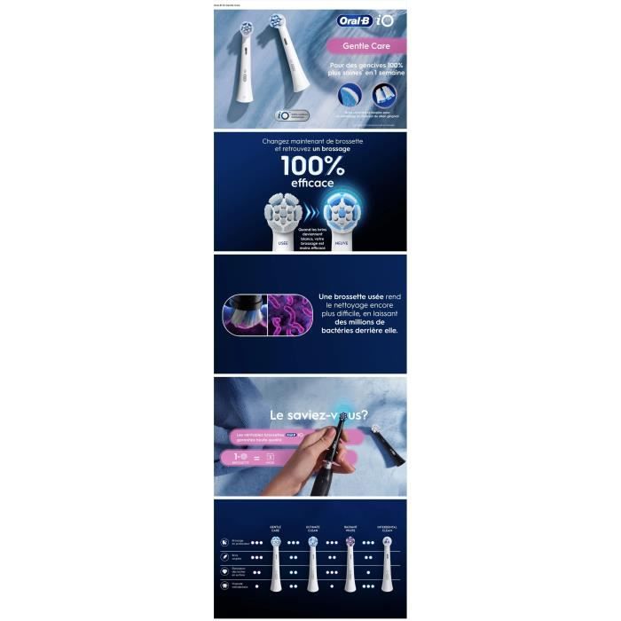ORAL-B iO Gentle Care Toothbrush Refills, Pack of 4, White