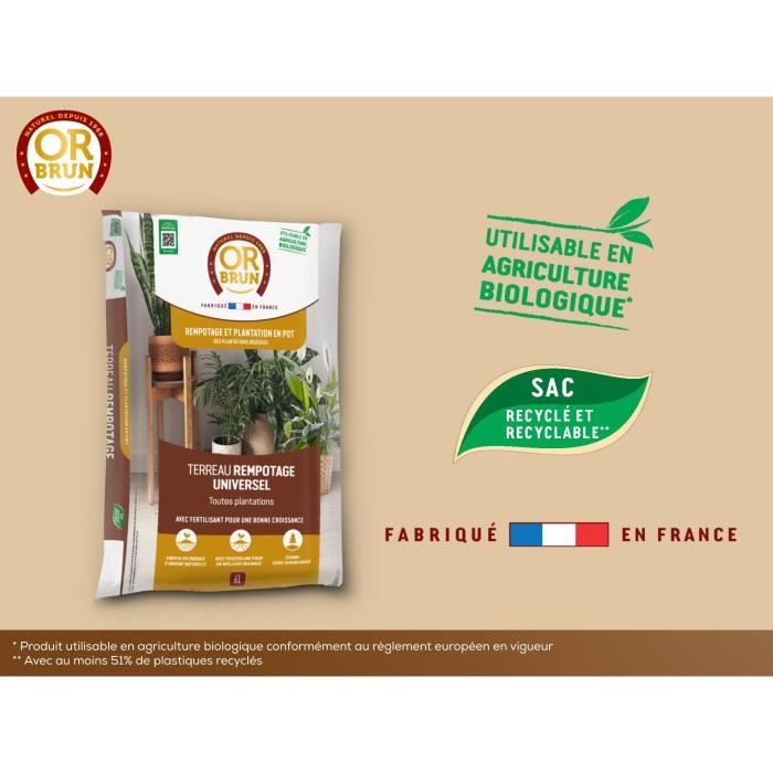 GOLD BROWN Universal Potting Soil - OBRTREM6U - 6 L