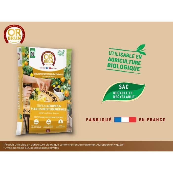 OR BRUN Citrus & Mediterranean Plant Soil - OBRTAGR6U - 6 L