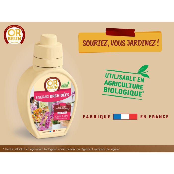 OR BRUN Orchid Fertilizer - 250 ml - Promotes Growth OBRECLORCH250
